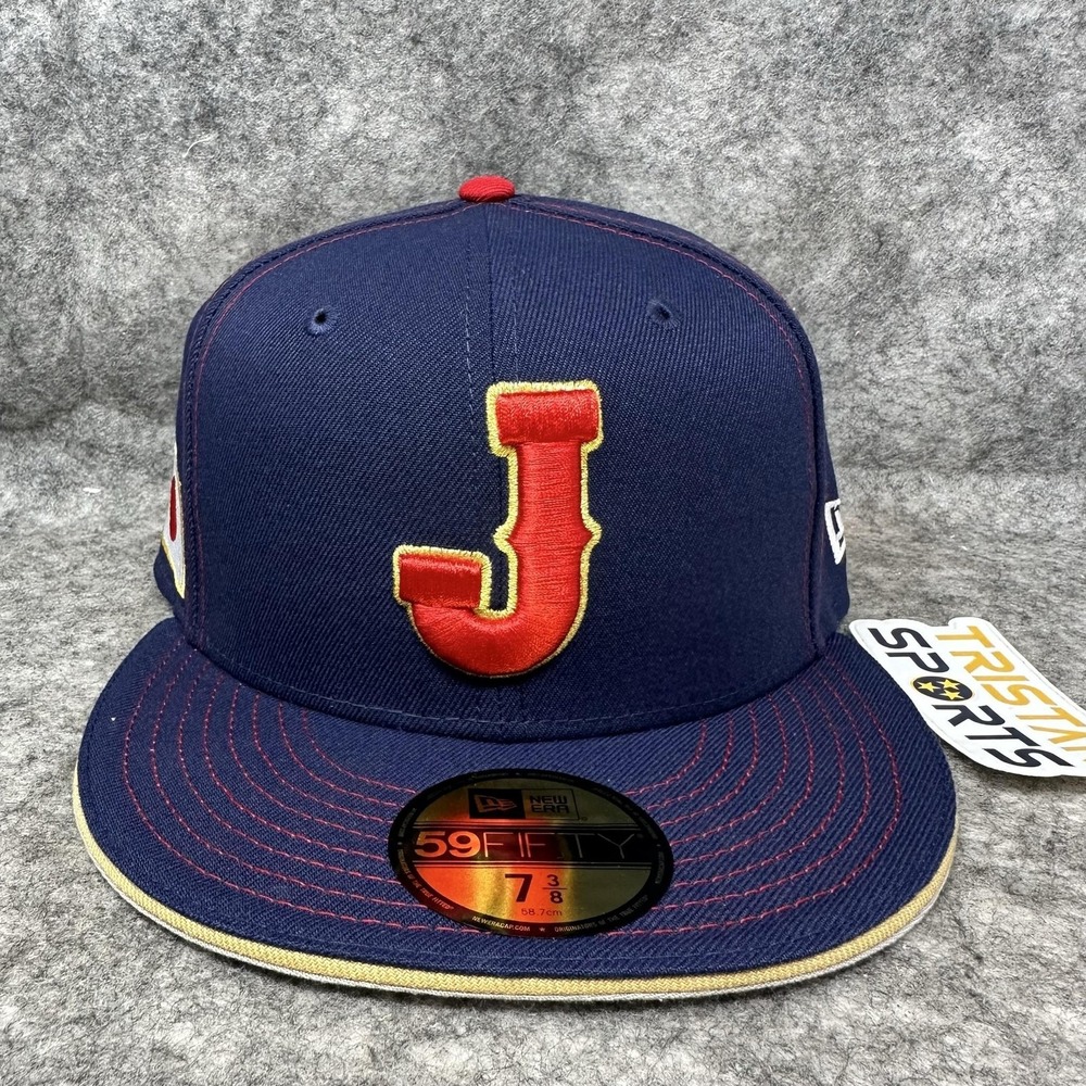 Japan Hat Cap Fitted Mens 7 3/8 Blue World Baseball New Era 59FIFTY WBC Flag